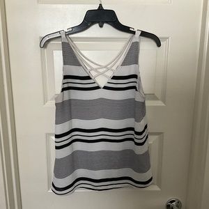 Express Black and White Striped Tank Top - Size XS